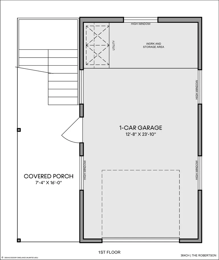 The Robertson floorplan, garage level